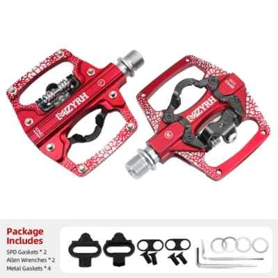 Bicycle Pedal 2 in 1 with Cleat for SPD System MTB Road Anti-slip Bike Pedels - Image 1 of 4