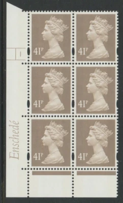 GB Machin COMO NUEVO Enschede 41p bloque de cilindros 1 sin punto RE2 amarillo flúor MNH Foto 1 de 2