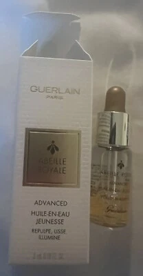 Aceite acuoso juvenil avanzado GUERLAIN Paris Abeille Royale 0,16 oz 5 ml nuevo viaje Foto 1 de 4