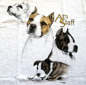 American Staffordshire Terrier T-shirt Size Med 38/40 Ash