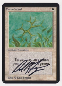 Signed Green Ward NM Alpha (Limited Edition) Artist Dan Frazier 1993 MTG Magic! - Picture 1 of 2