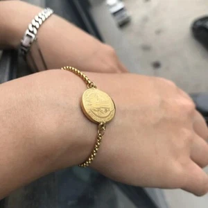 Pulsera ajustable medalla de San Benito cadena religiosa de acero inoxidable - Imagen 1 de 16