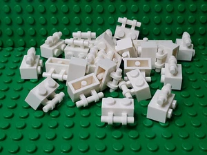** Lote de 25 quilates ** Lego NUEVO blanco 1 x 2 ladrillos con mango de barra en el lateral - Imagen 1 de 1