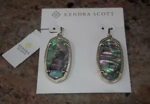 Orecchini a goccia Kendra Scott Elle oro nuovi conchiglia abalone - Foto 1 di 3
