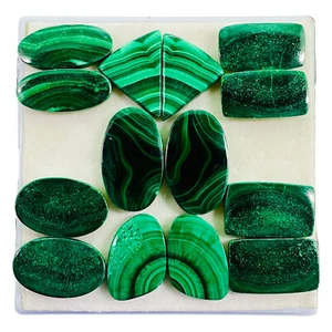 7 Pairs Natural Malachite 23.5-30mm Cabochon Loose Wholesale Gemstones Lot - Picture 1 of 20