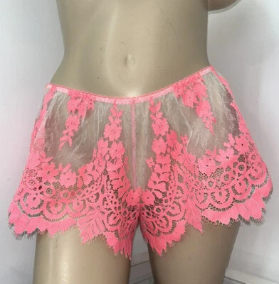 Victoria's Secret  All Lace Sleepwear  Pajama Sleep Shorts Sz Small  Coral NWT - Image 1 of 2