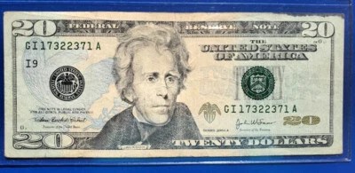 "1732*2371" TRUE RADAR - FANCY $20 Twenty Dollars Bill - RARE - Minneapolis 2009 - Image 1 of 2