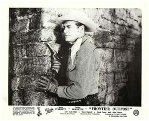 Frontier Outpost Original Lobby Card Western Charles Starrett holding gun 1950