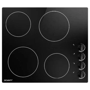 Devanti Ceramic Cooktop 60cm Electric Kitchen Burner Cooker 4 Zone Knobs Control - Picture 1 of 6