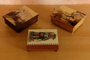 Neue Schmuck Schatulle Holz intarsiert Spieluhr Holzschatulle Hummel Ramsau - Bild 1 von 24
