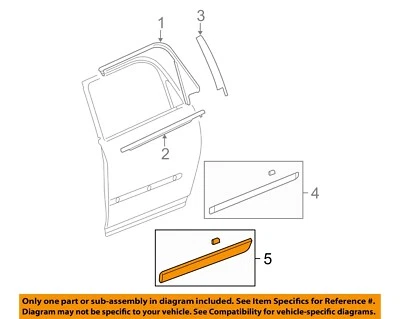 GM OEM 13-17 Acadia Limited Rear Door Exterior Trim-Lower Molding 19259497 - Imagem 1 de 2