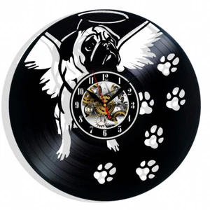 Pug Dog Vinyl Wall Clock Gift Birthday Holiday Art Home Room Decor Design - Picture 1 of 5