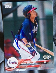 Atlanta Braves Kevin Maitan Signed 2018 Topps Pro Debut Auto Card