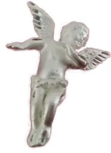 .925 Solid Sterling silver Cherub Angel Spiritual Religious Lapel Pin Brooche - Picture 1 of 3