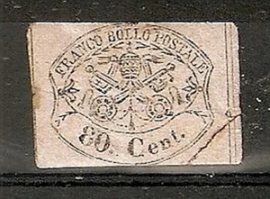 1867 STATO PONTIFICIO 80 CENT "riparato" - RR6316 - Picture 1 of 1