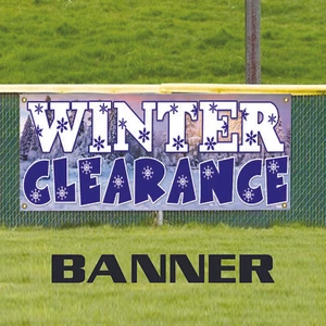 Winter Sales Clearance End Seasonal Stock Business Advertising Vinyl Banner Sign - Picture 1 of 2