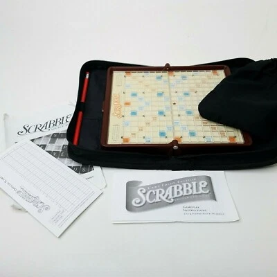 Scrabble Travel Edition Folio Zipper Case Mini Snap Tiles Game COMPLETE 2001 - Image 1 of 4