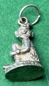 Vintage Sterling Silver Pixie Charm Sat Down - Picture 1 of 4