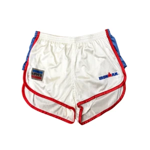 Vtg 80s 1980s Rare Red White Blue Americana Ironman Hot Pants Running Shorts - Picture 1 of 4
