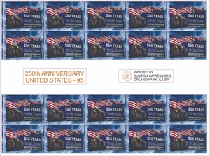 250TH ANNIVERSARY UNITED STATES STICKERS COMPLETE SHEET #5 - Picture 1 of 1