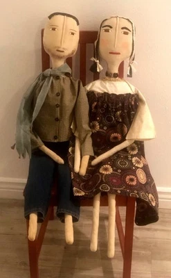 Hecho a pedido, muñeca primitiva, muñeca de arte popular, muñeca de tela, granja Foto 1 de 4