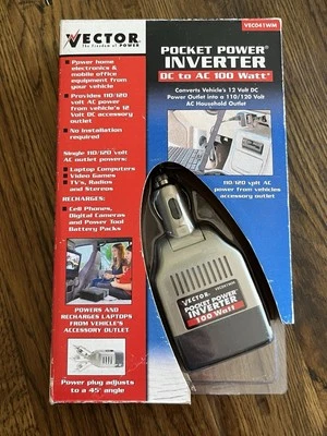 Inversor de potencia de bolsillo VECTOR VECO41WM DC a CA 100 vatios PROBADO Foto 1 de 4