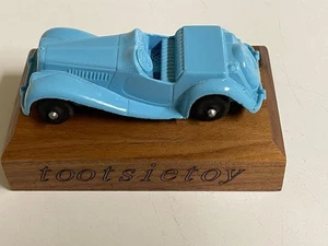 TOOTSIETOYS MG ROADSTER 3 INCHES LONG ON HARDWOOD STAND. FREE SHIPPING! - Picture 1 of 5