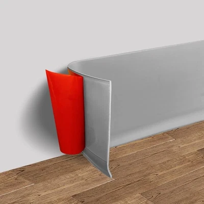 Vinyl Wall Base Baseboard Molding Trim 6" Flexible Self Adhesive Rubber Wall ... - Image 1 of 4