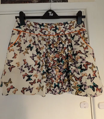 Ted Baker cream butterfly skirt size 2 (10) silky material immaculate condition - Image 1 of 4