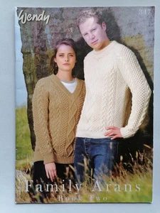 FAMILY ARAN KNITS, Book 2, Knitting Patterns, 12 Aran Designs - Wendy 347 - Picture 1 of 11