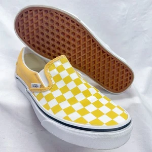 VANS Classic Slip-On Shoes Checkerboard Yellow Gold White US Men 6 / Women 7.5 - Picture 1 of 9