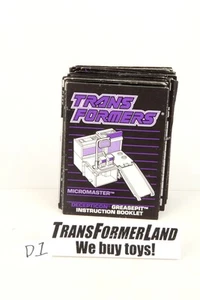 Greasepit Instructions Micromasters 1989 Vintage Hasbro G1 Transformers - Picture 1 of 1