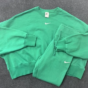 Nike Sudadera Joggers Conjunto Para Hombres XL Top Mediano Pantalones Verde Cuello Redondo Swoosh - Imagen 1 de 13