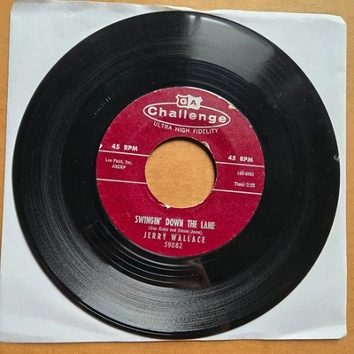 JERRY WALLACE Swingin Down The Lane/Teardrop In The Rain 45 7" Record Vinyl - Image 1 of 3