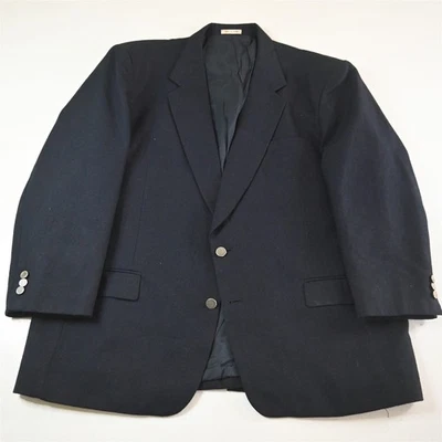 Винтажный мужской 54L темно-синий фланель серебро кнопка мужской блейзер костюм куртка спортивное пальто - Изображение 1 из 4