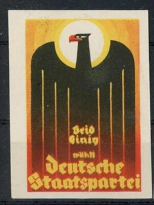 Germany Deutsche Staatspartei (party former DDP) propaganda poster stamp MH - Picture 1 of 1