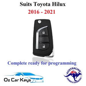 REMOTE TRANSPONDER FLIP KEY FOB SUITS TOYOTA HILUX 2016 2017 2018 2019 2020 21 - Picture 1 of 15