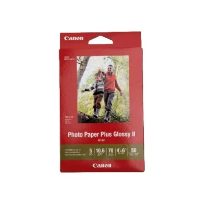 Canon PP-301 4" x 6" Glossy Inkjet Photo Paper Plus II 265gsm White 50 Sheets - Image 1 of 4