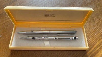 Pilot Ballpoint Pen & Mechanical Pencil Set in Box SEOUL TOWER 1980's Beautiful! - Image 1 of 4