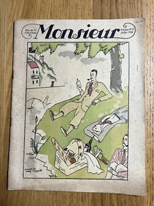 Monsieur Magazine No. 55 July 1924 Antique Fashion Theatre French Magazine - Picture 1 of 14