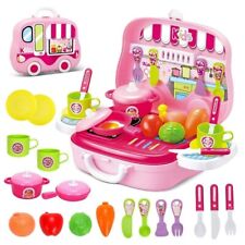 Kitchen Play Set portable Pretend Play Food Party Role Toy For Boys Girls
