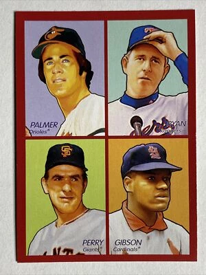 UD Goudey 2009 4 en 1 rojo #35-28 Jim Palmer Nolan Ryan Gaylord Perry Bob Gibson Foto 1 de 2