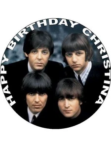 CAKE TOPPER  EDIBLE ICING THE BEATLES  7.5 in - Picture 1 of 1