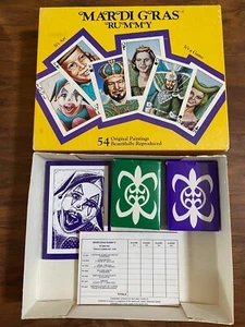MARDI GRAS RUMMY Card Game by Geaux Games LA,Gorgeous Art, RARE 1989, Fair price - Picture 1 of 3