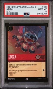 2024 PSA 10 Disney Lorcana EN 3 Stitch – Little Rocket FOIL #125/204 - Picture 1 of 2