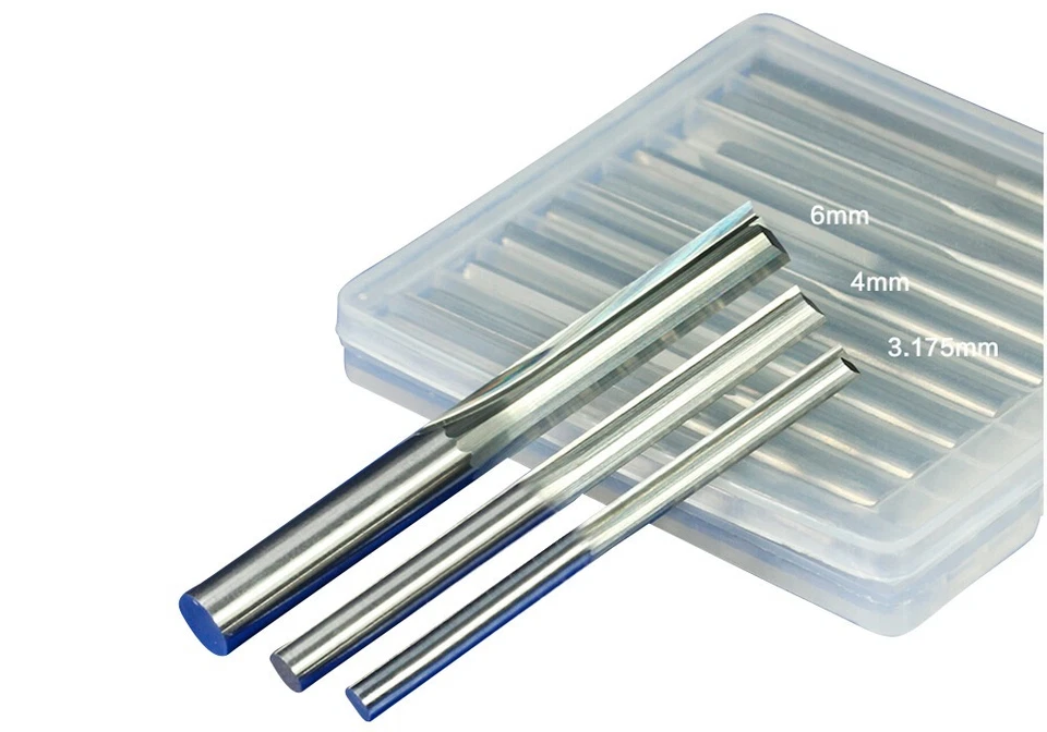 5x 6mm 1/4" Double Flute Straight Slot CNC Router Bits Tungsten Carbide 6*22mm - Image 1 of 4