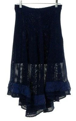  $268 Falda Rebecca Minkoff Azul Marino Línea A Crochet Pippa Red Gore Talla 0 XS Foto 1 de 4