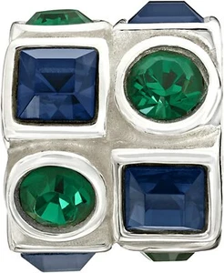 Chamilia authentischer kreisförmiger quadratischer blau & grün Charm #JB-36D - Bild 1 von 3