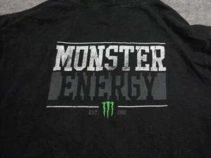Monster Energy Hoodie Herren schwarz Fleece Logo Full Zip Pullover Y2K Grunge Skater - Bild 1 von 12