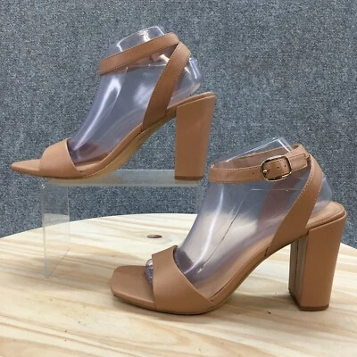 Sandalias A New Day para mujer 10 tiras marrón imitación cuero correa al tobillo tacones en bloque Foto 1 de 4